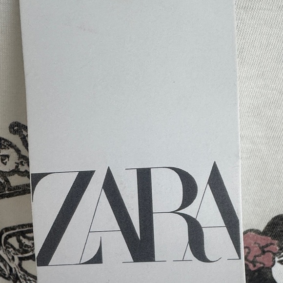 Zara White Graphic Tee with Pink Accents - Picture 3 of 5